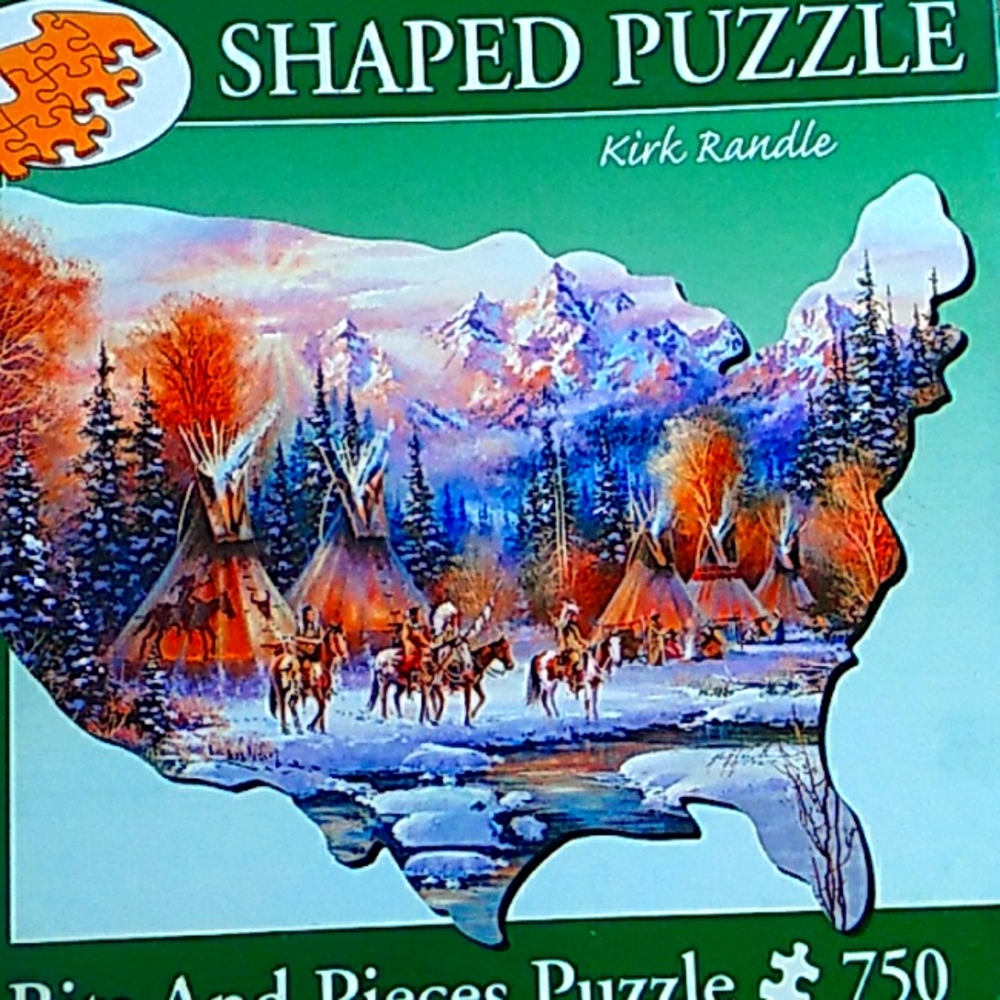 🦅  Native American Shaped Puzzle  HOME of the BRAVE 🦅  750 Piece